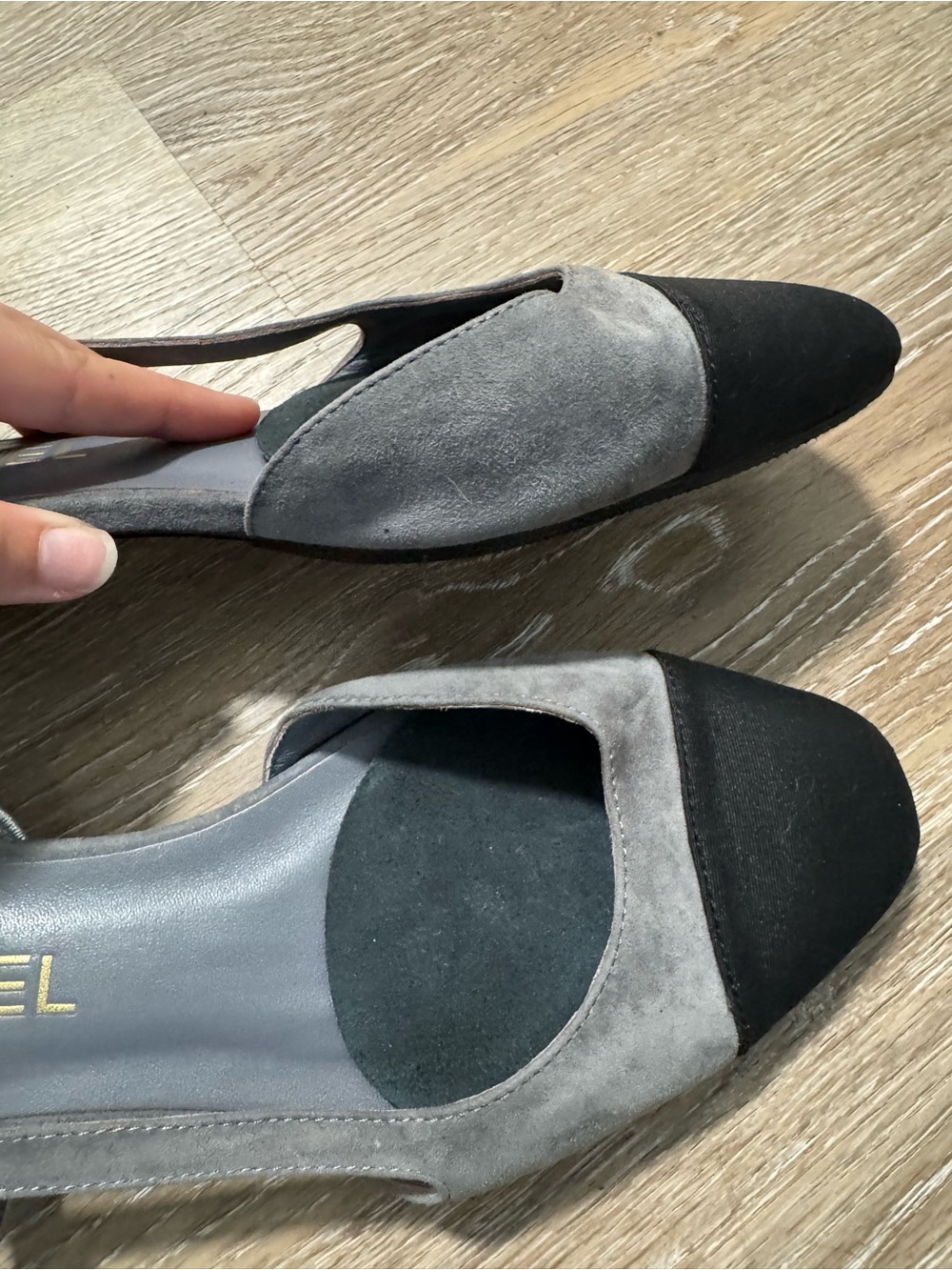 Chanel Gray Suede Slingback - Picture 5 of 5